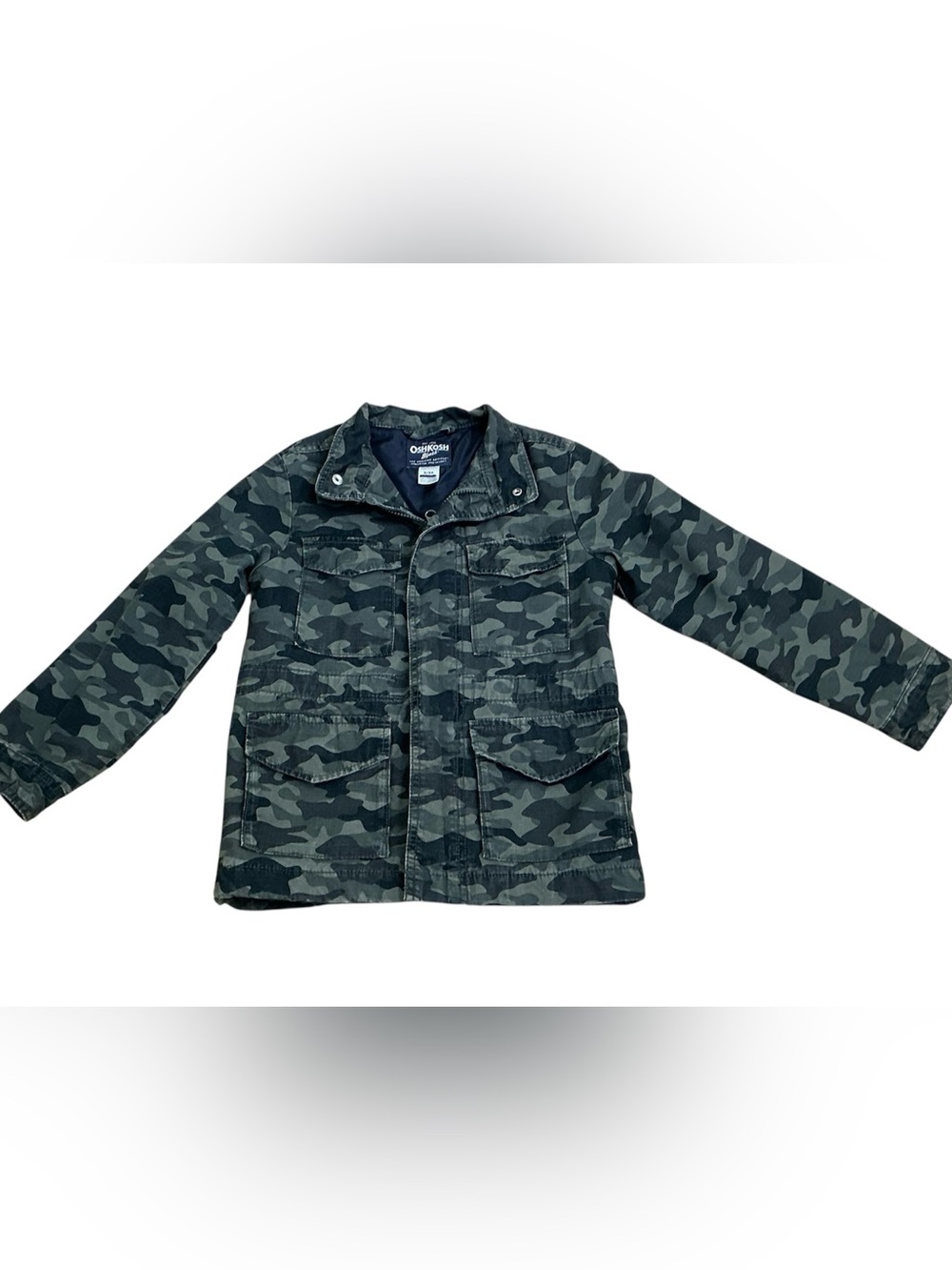Oshkosh B’gosh camo kids jacket coat green black EUC size 8